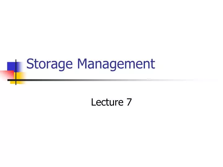 PPT Storage Management PowerPoint Presentation Free Download ID 439918
