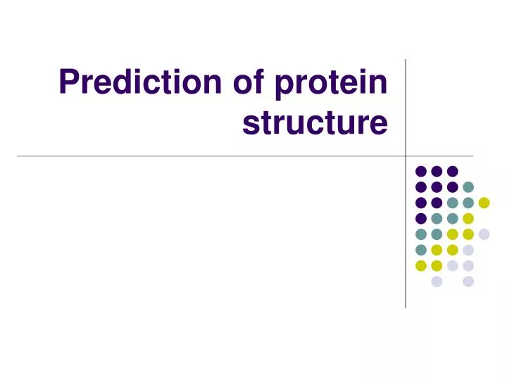 prediction of protein structure n.