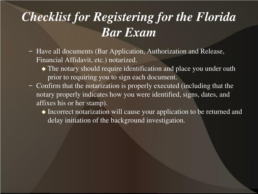 florida bar exam file number