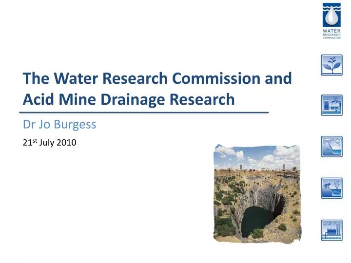the water research commission and acid mine drainage research n.
