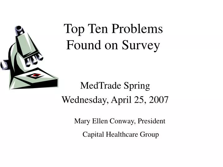 top ten problems found on survey n.