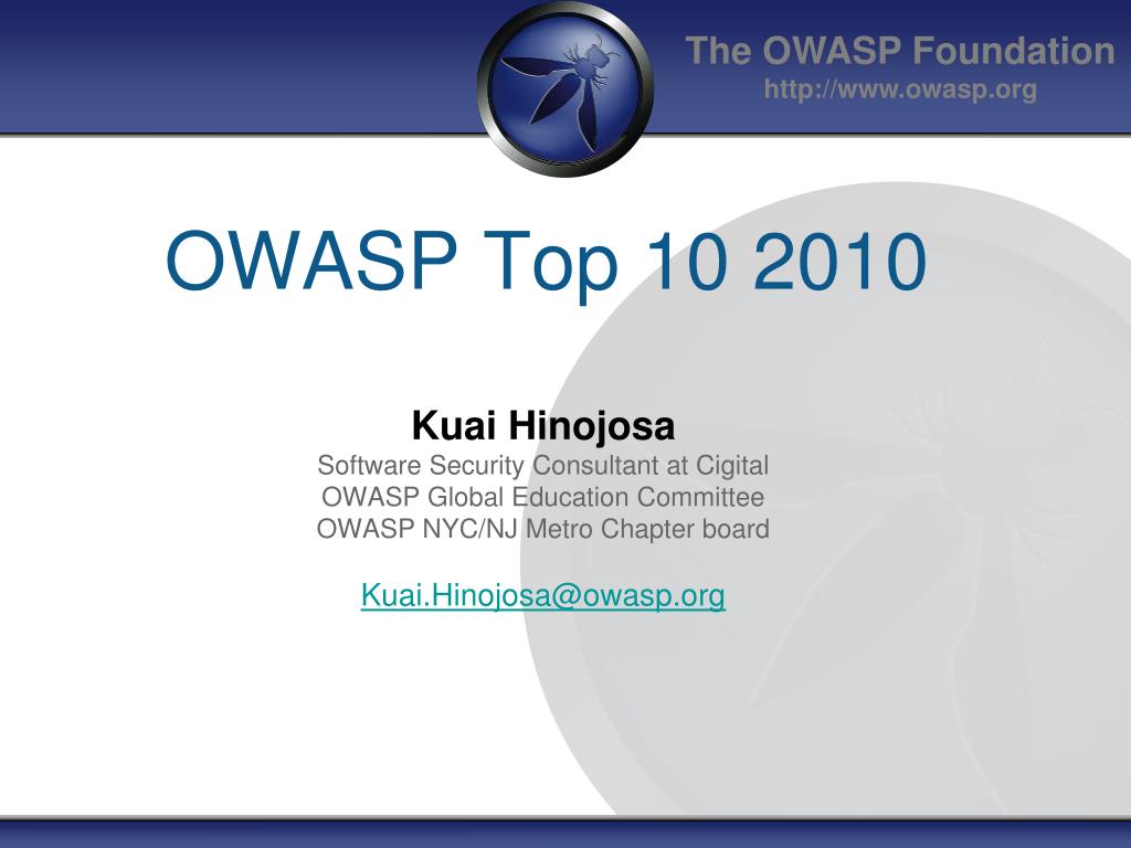 PPT - OWASP Top 10 2010 PowerPoint Presentation, free download - ID:441005