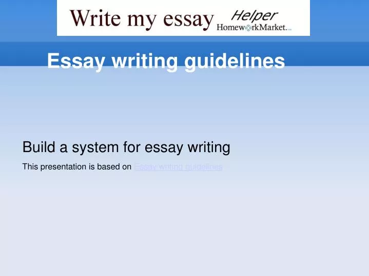 essay writing guidelines n.