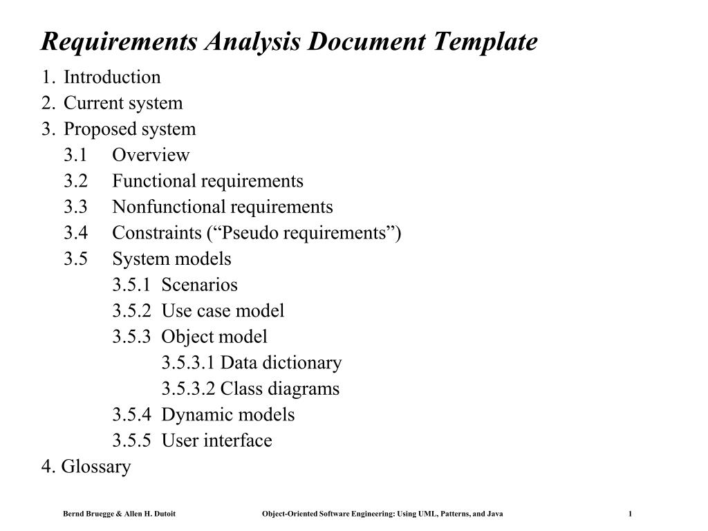 requirements documentation in research