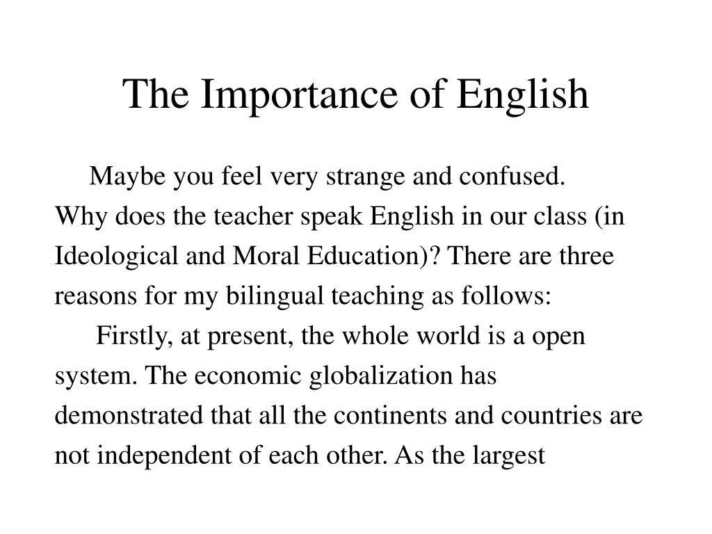 presentation on importance of english language