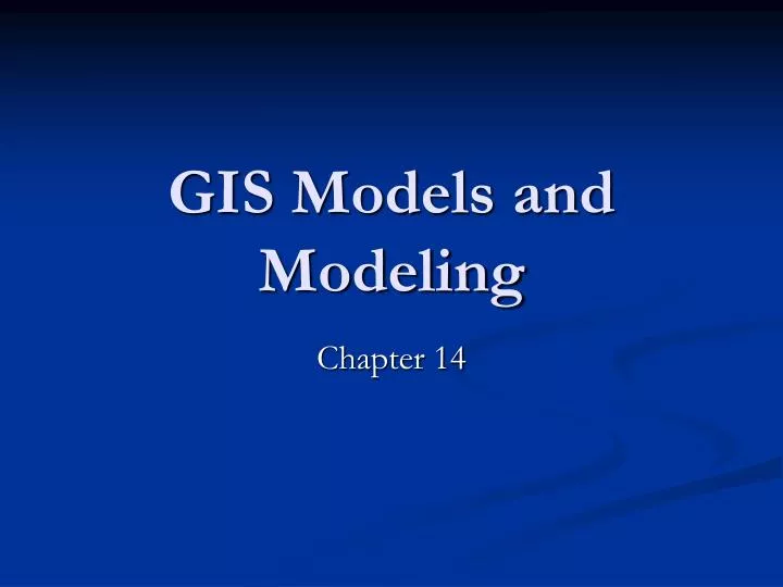 gis models and modeling n.