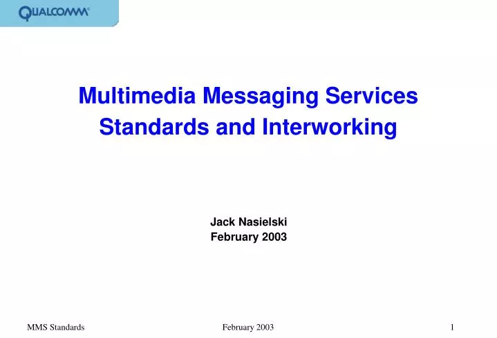 multimedia messaging services standards and interworking n.