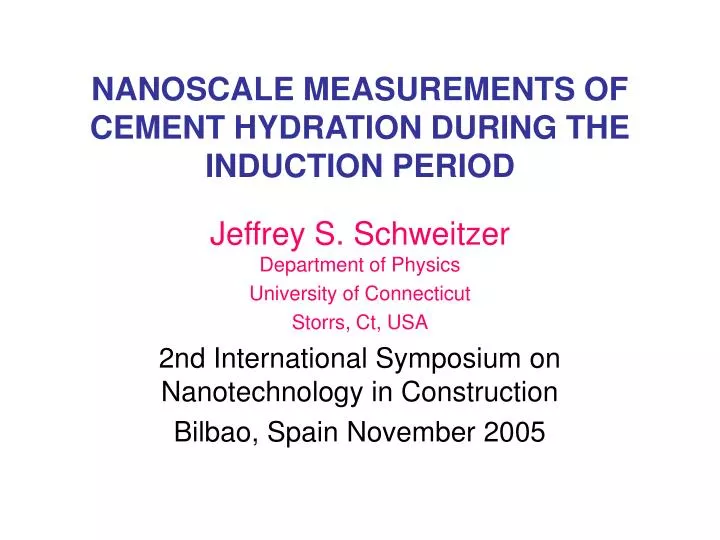 nanoscale measurements of cement hydration during the induction period n.