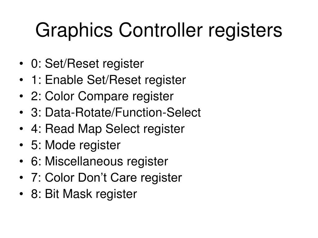Drawing Control. Register Color Coding PPT - Early PC Graphics PowerPoint Presentation, free download - ID:441713