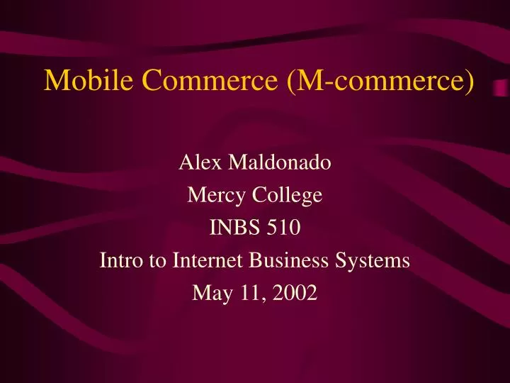 mobile commerce m commerce n.