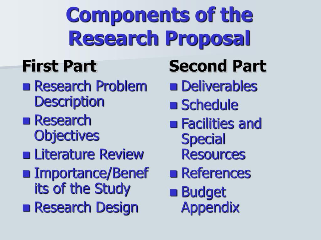 what is research proposal and its different components
