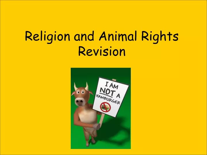 religion and animal rights revision n.