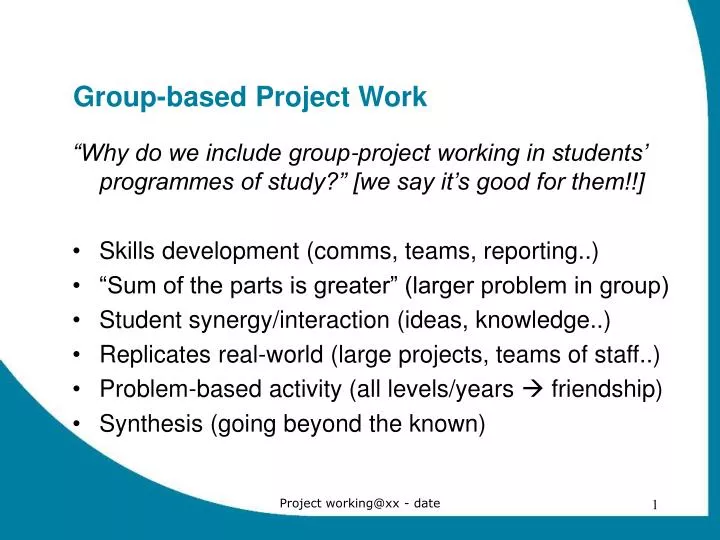group based project work n.