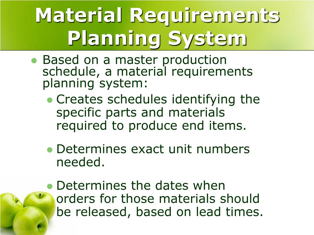 material requirement planning case study ppt