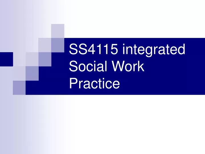 ss4115 integrated social work practice n.