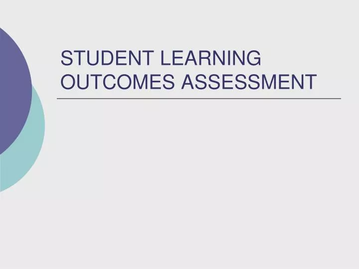 student learning outcomes assessment n.