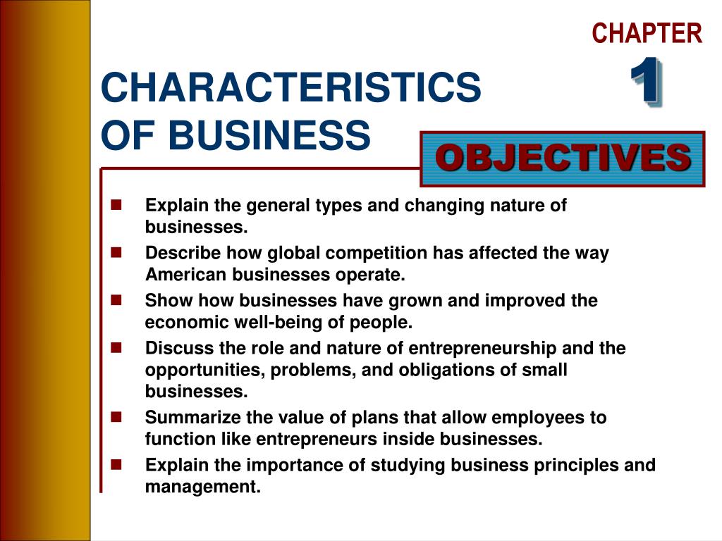 explain five characteristics of business plan