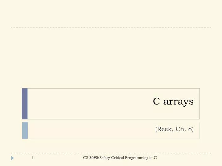 PPT - C arrays PowerPoint Presentation, free download - ID:443721