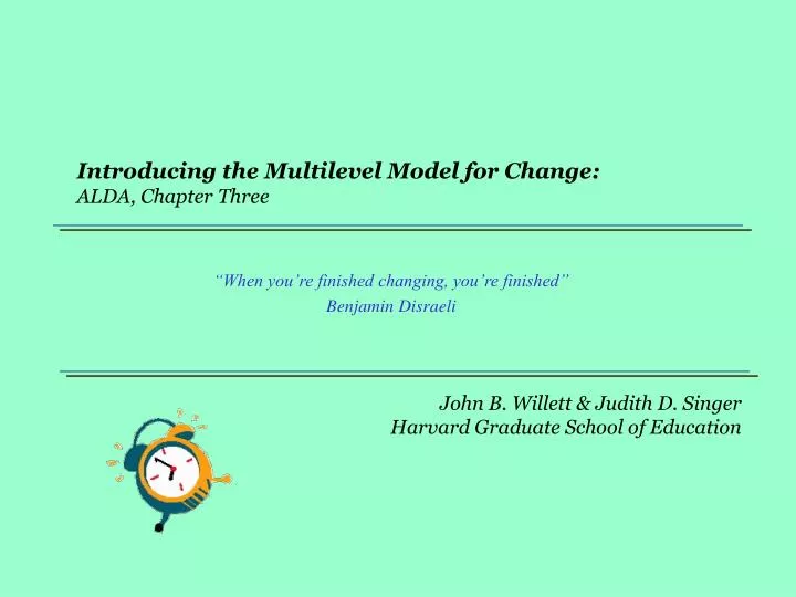 introducing the multilevel model for change alda chapter three n.