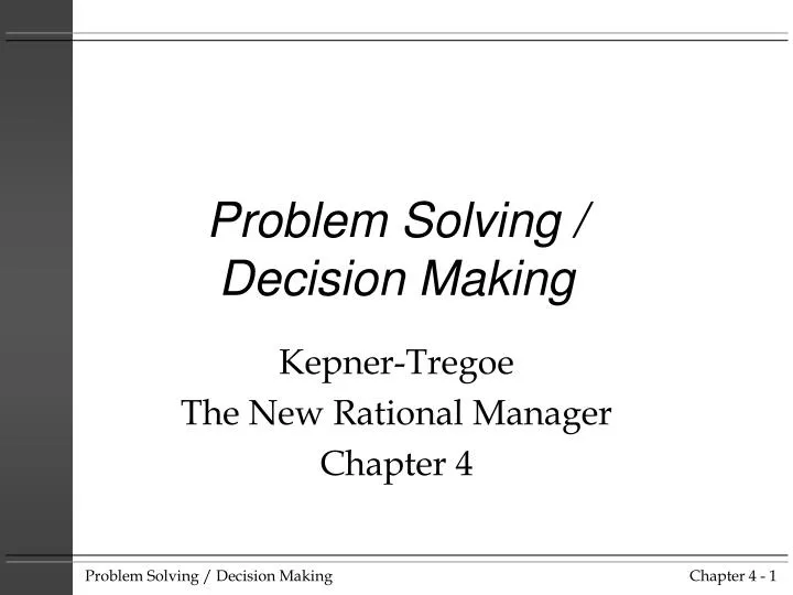 problem solving decision making n.