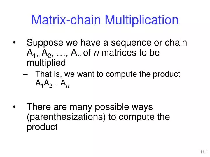 Matrix chain multiplication table - snoprofiles