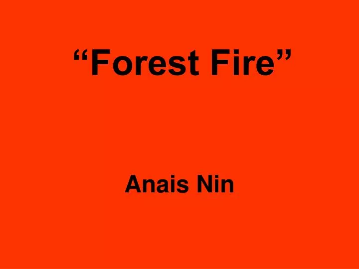 forest fire n.