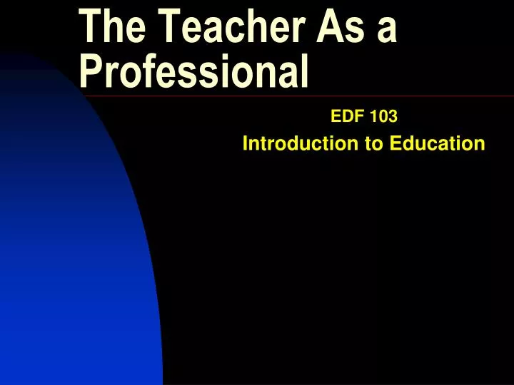 the teacher as a professional n.