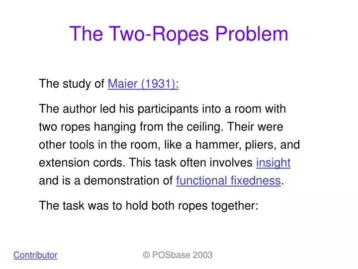 the two ropes problem n.