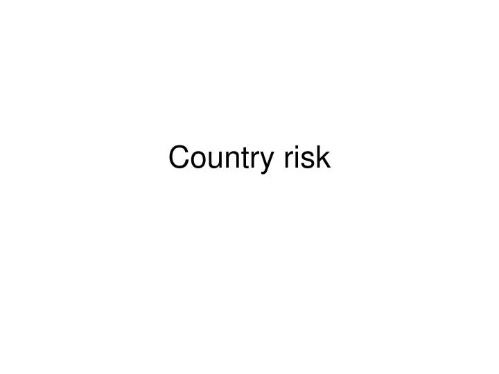 country risk n.