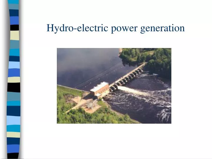 hydro electric power generation n.