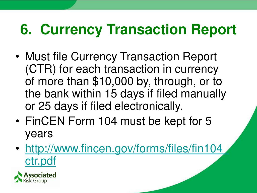 currency transaction report filing currency transaction report filing