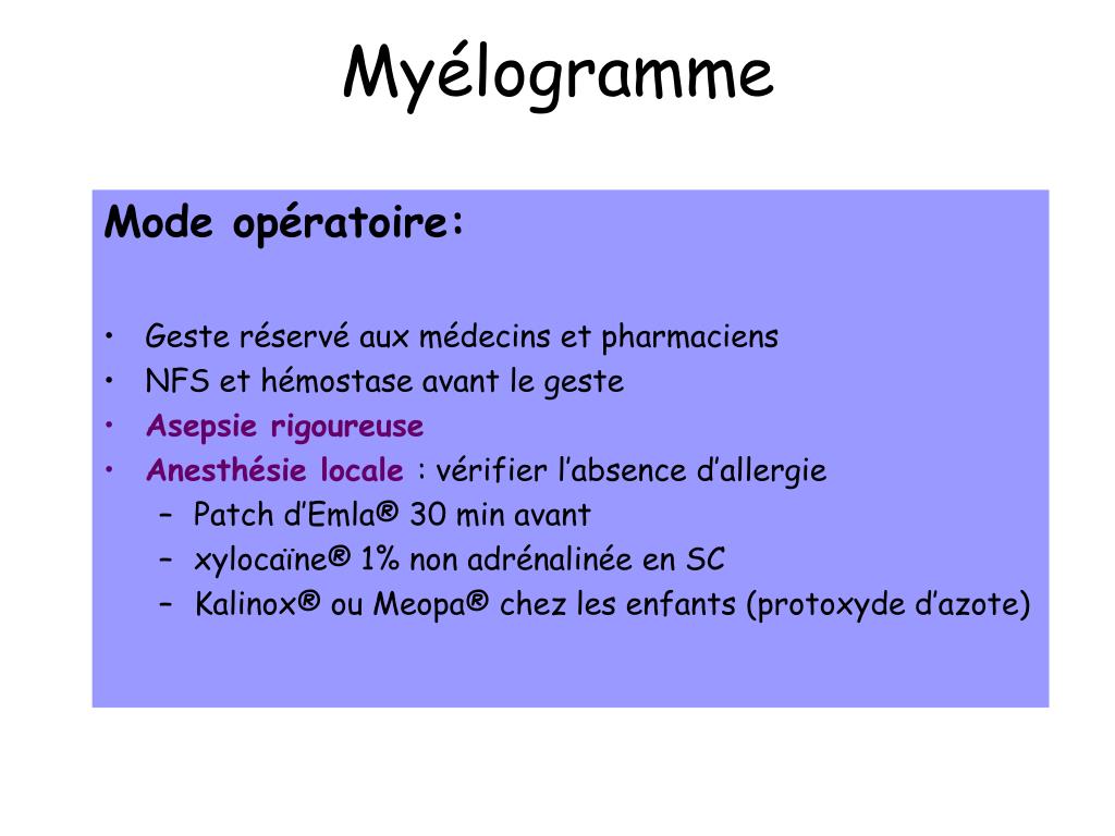 PPT - Myélogramme et Biopsie Ostéo-Médullaire PowerPoint PPT - Myélogramme et Biopsie Ostéo-Médullaire PowerPoint