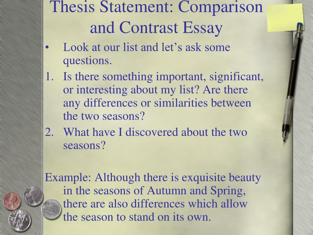 comparison essay thesis statement