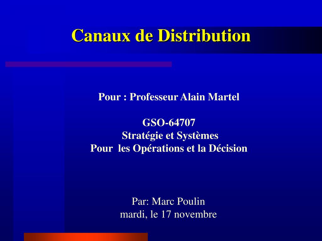 PPT  Canaux de Distribution PowerPoint Presentation, free download