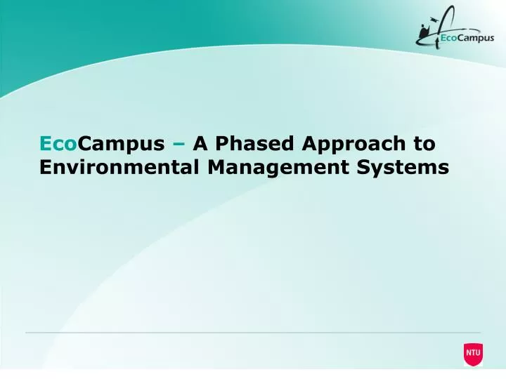 eco campus a phased approach to environmental management systems n.