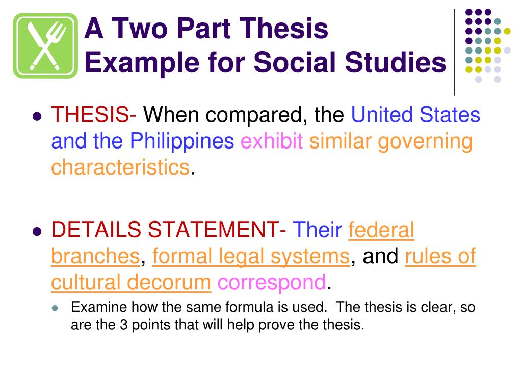 two parts to a thesis statement