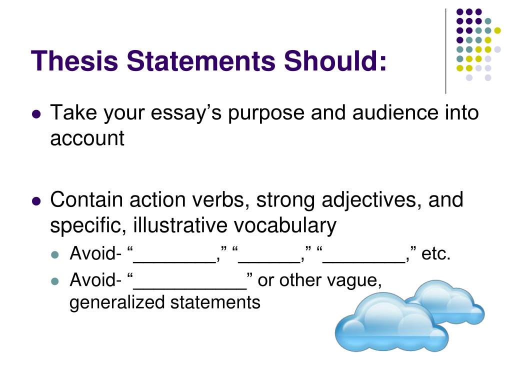 strong verbs for thesis statements