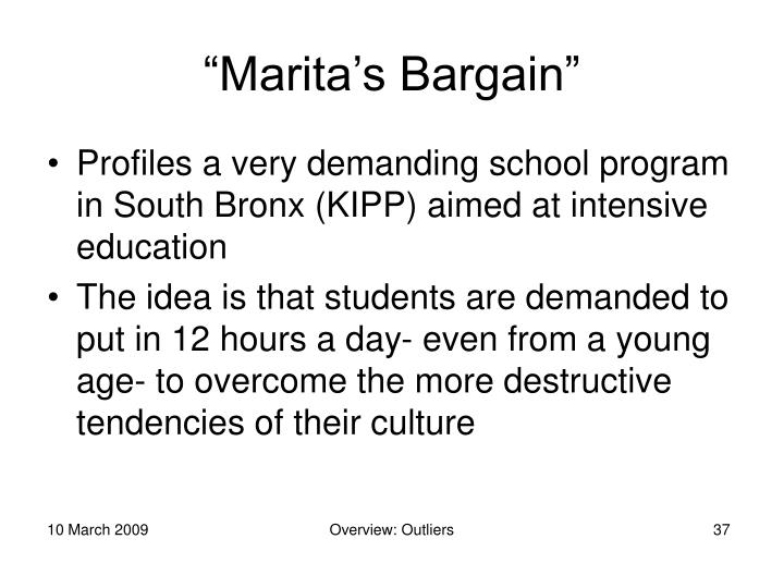 Analysis Of Maritas Bargain
