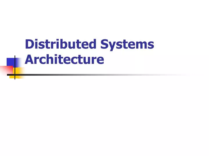 distributed systems architecture n.