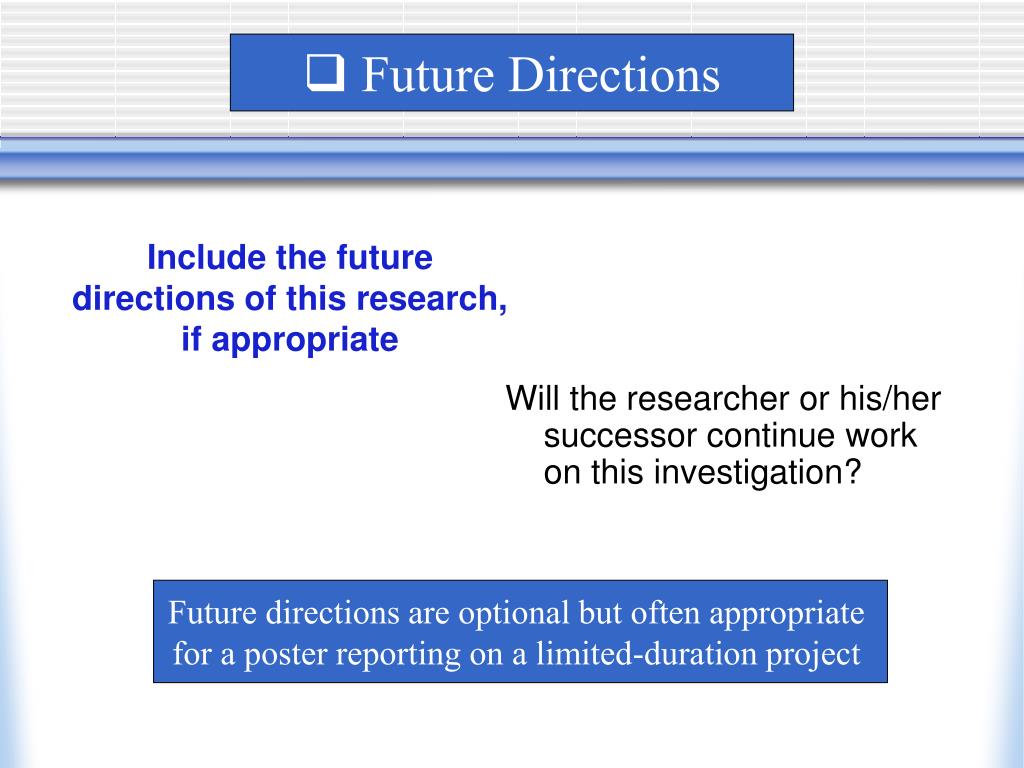 future directions in research example