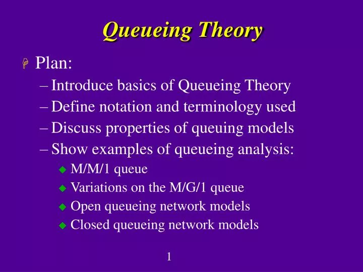 queueing theory n.