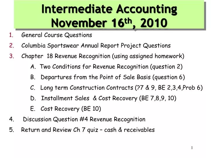 intermediate accounting november 16 th 2010 n.