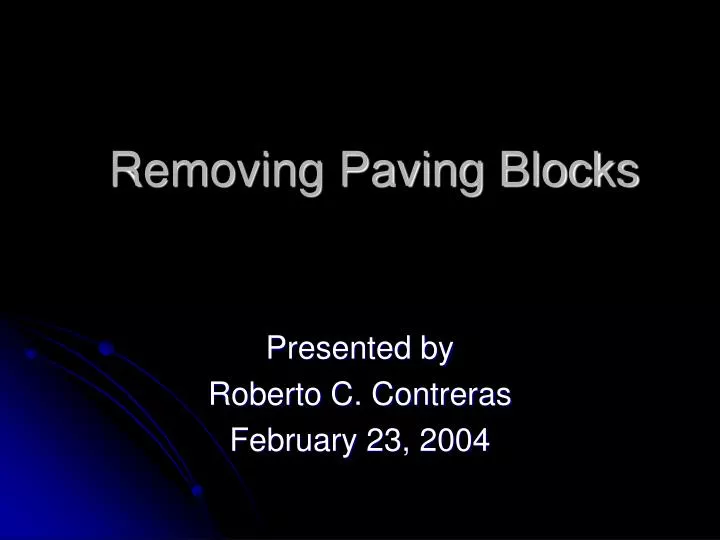 removing paving blocks n.
