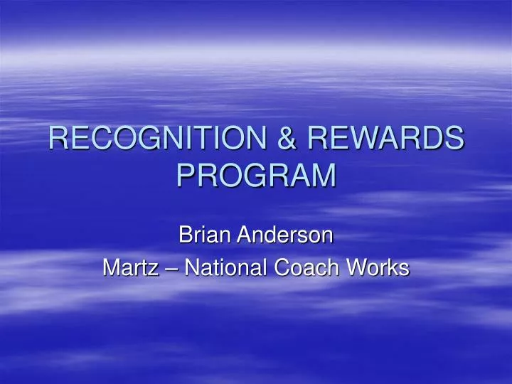 recognition rewards program n.