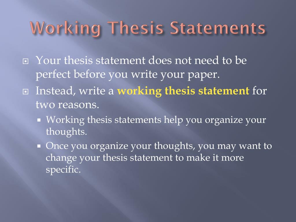 examples of working thesis statements