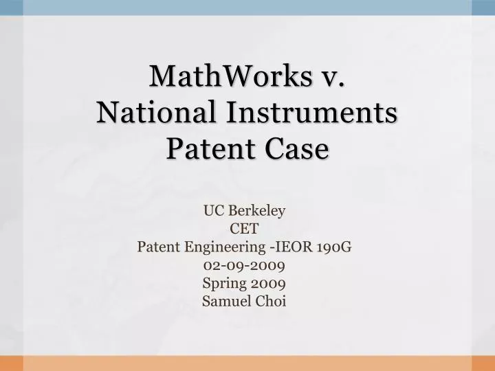 mathworks v national instruments patent case n.