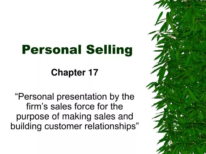 personal selling n.