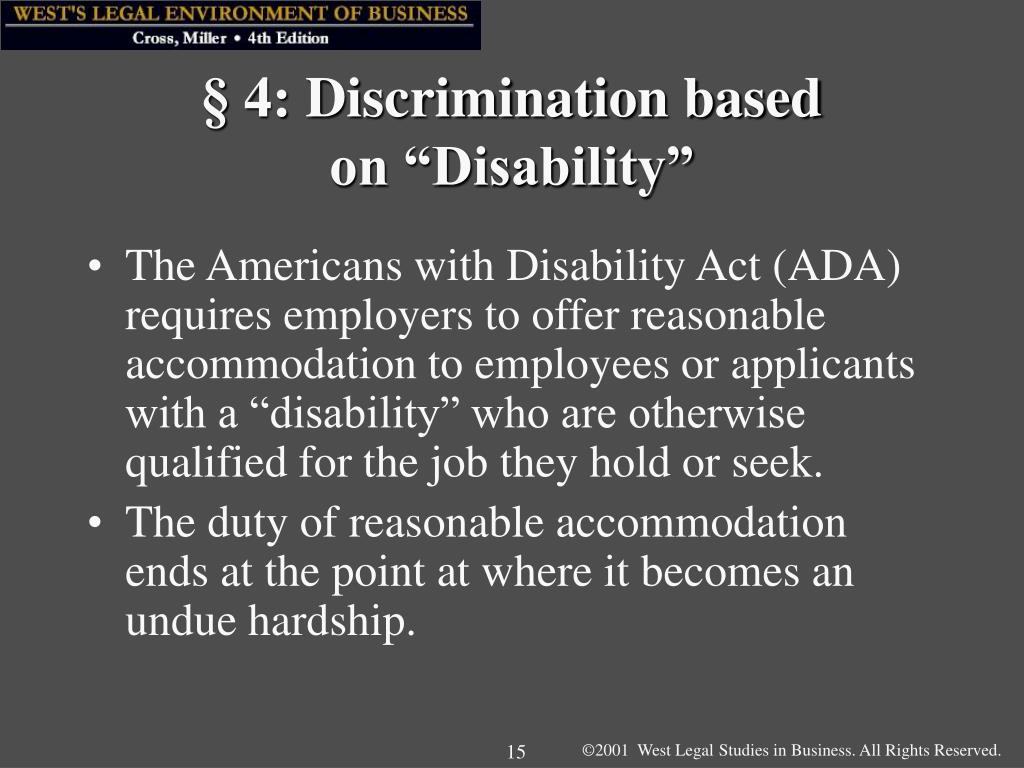 employment law disability discrimination