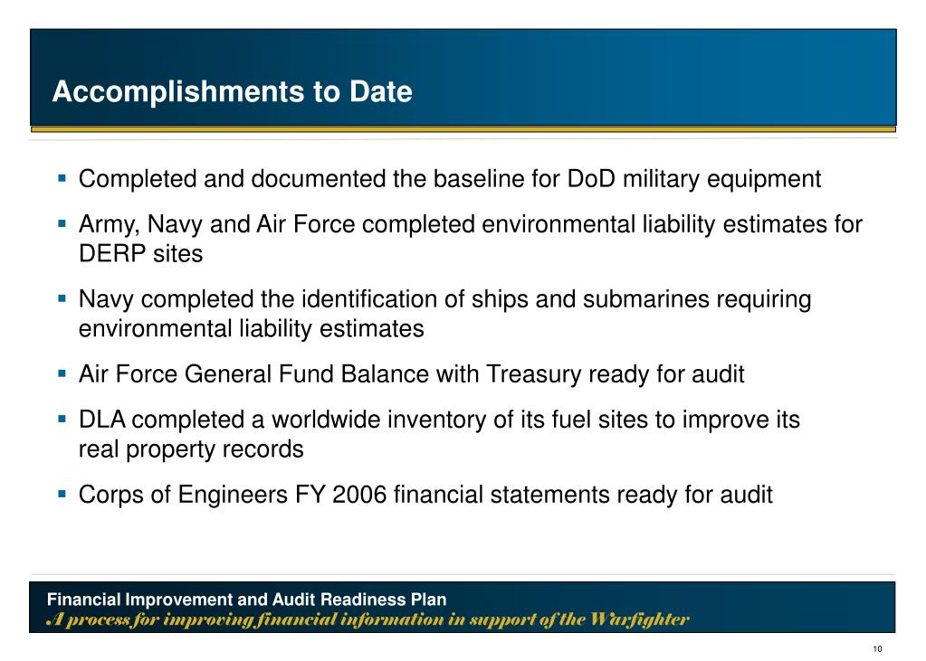 PPT DoD Financial Improvement and Audit Readiness (FIAR) Plan A