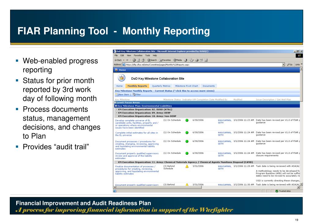 PPT DoD Financial Improvement and Audit Readiness (FIAR) Plan A